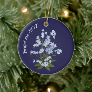 Forget me not ceramic tree decoration