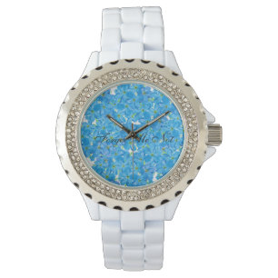 Forget Me Not Clusters of Water Colour Blue Flower Watch