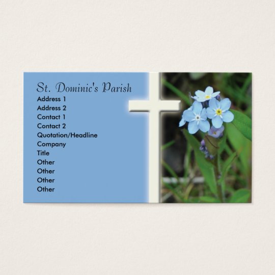 Forget Me Not Cross Christian Business Card