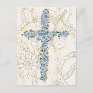 Forget Me Not Cross Postcard
