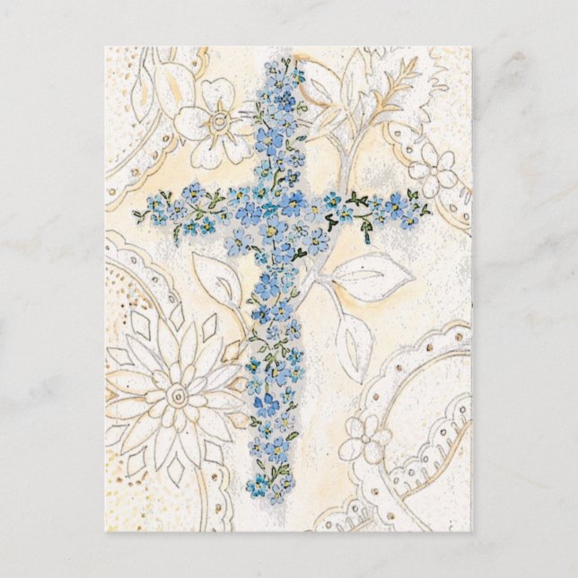 Forget Me Not Cross Postcard (Front)