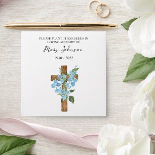 Forget me not Cross Seed Packet Funeral Envelope
