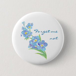 Forget me not Custom Watercolor Garden Flower 6 Cm Round Badge