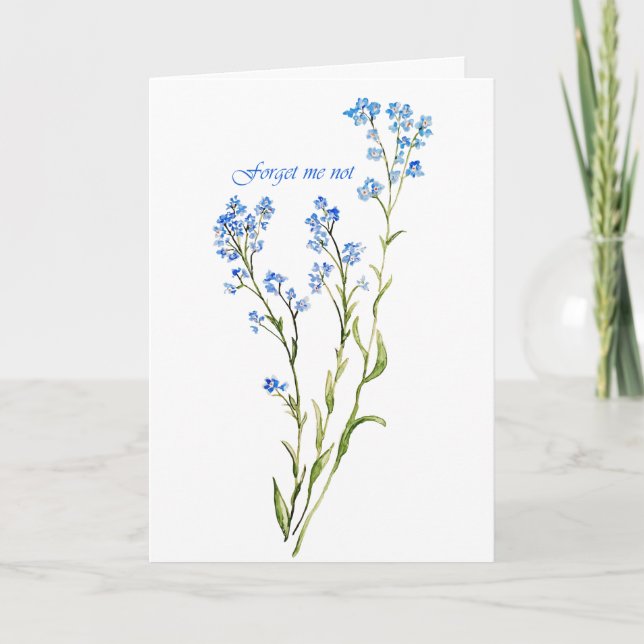 Forget me not Custom Watercolor Garden Flower Card (Front)
