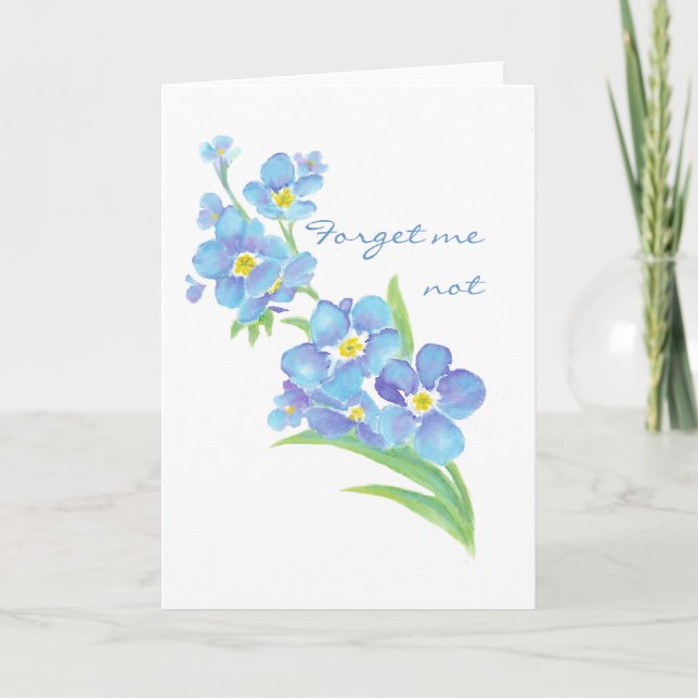 Forget me not Custom Watercolor Garden Flower Card (Front)