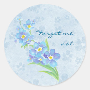 Forget me not Custom Watercolor Garden Flower Classic Round Sticker