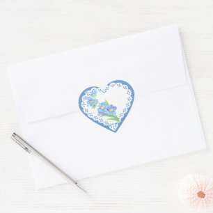 Forget me not Custom Watercolor Garden Flower Hear Heart Sticker