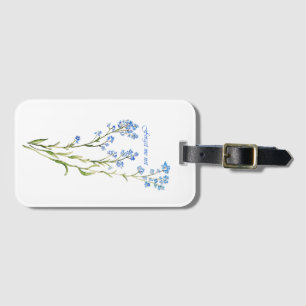 Forget me not Custom Watercolor Garden Flower Luggage Tag