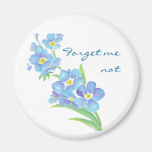 Forget me not Custom Watercolor Garden Flower Magnet