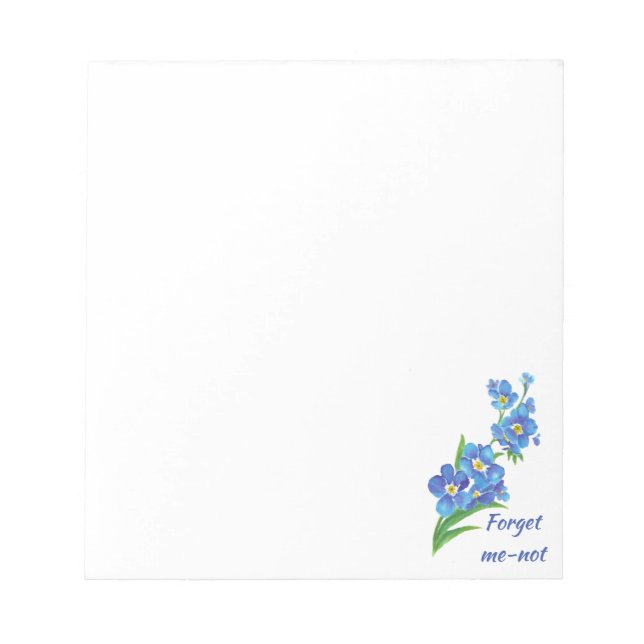 Forget me not Custom Watercolor Garden Flower Notepad (Front)