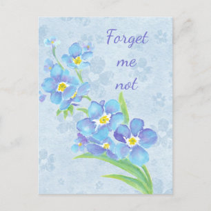 Forget me not Custom Watercolor Garden Flower  Postcard