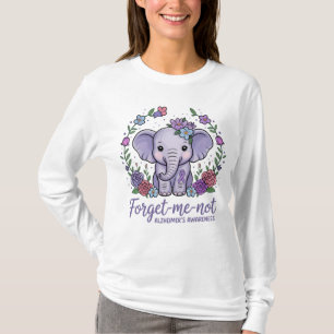 Forget-Me-Not Elephant Alzheimer's Awareness T-Shirt