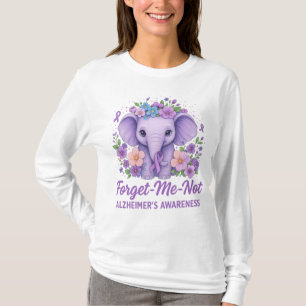 Forget-Me-Not Elephant Alzheimer's Awareness T-Shirt