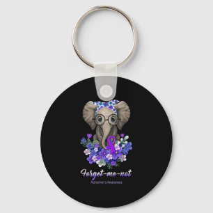 Forget Me Not Elephant Flowers Heimerheimer Brain Key Ring