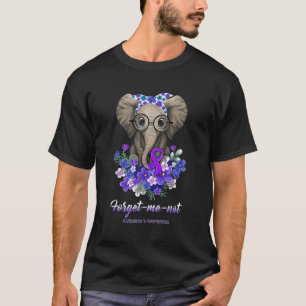 Forget Me Not Elephant Flowers Heimerheimer Brain  T-Shirt