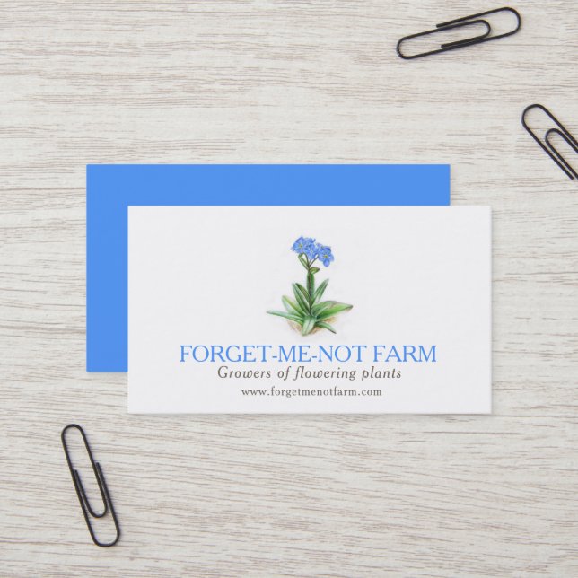 Forget-me-not farm plant suppliers business card (Front/Back In Situ)