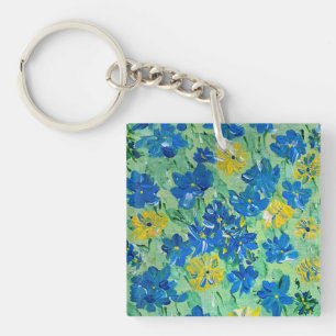 Forget-Me-Not Floral Acrylic Square Keychain