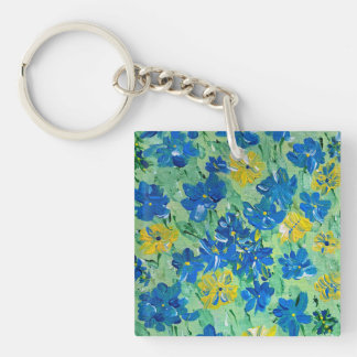Forget-Me-Not Floral Acrylic Square Keychain