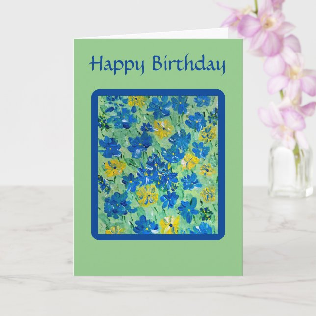 Forget-Me-Not Floral Birthday Card (Orchid)