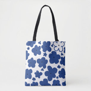 Forget Me Not Floral Blue  Tote Bag