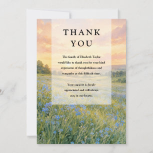 Forget Me Not Floral Celebration of Life Funeral Thank You Card