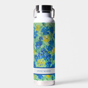 Forget-Me-Not Floral Custom Name Water Bottle