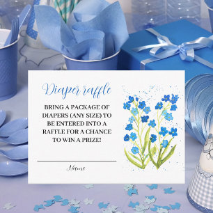 Forget me not Floral Diaper Raffle Baby Shower Enclosure Card