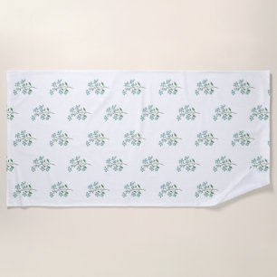 Forget Me Not Floral Preppy Dorm or Housewarming Beach Towel