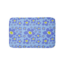 Forget me not flower bath mat