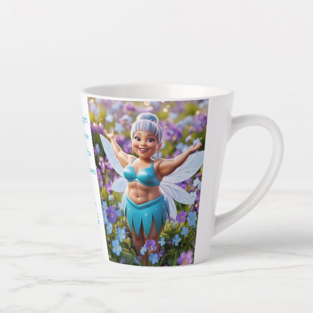 Forget-Me-Not Flower Fairy Latte Mug (Right)