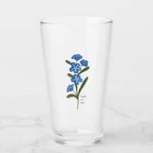 Forget Me Not Flower Glass Tumbler