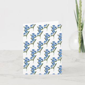 Forget Me Not Flower Greetings Card White Pattern
