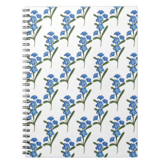 Forget Me Not Flower Notebook White Pattern