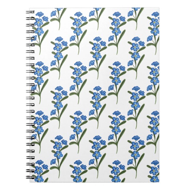 Forget Me Not Flower Notebook White Pattern (Front)