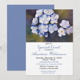 FORGET ME NOT FLOWER PARTY EVENT INVITE