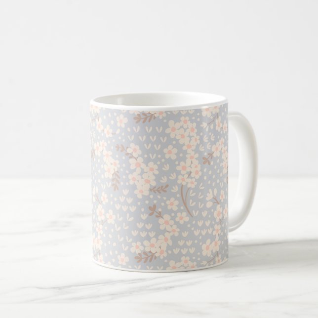 Forget-me-not flower Pattern Coffee Mug (Front Right)