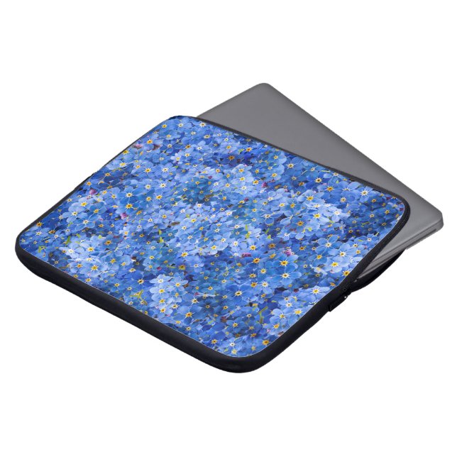 Forget Me Not Flower Pattern Laptop Sleeve (Front Top)