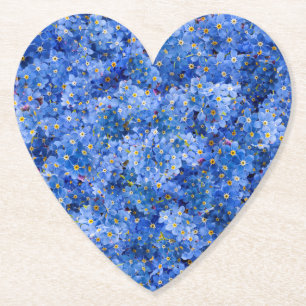 Forget Me Not Flower Pattern Paper Coaster