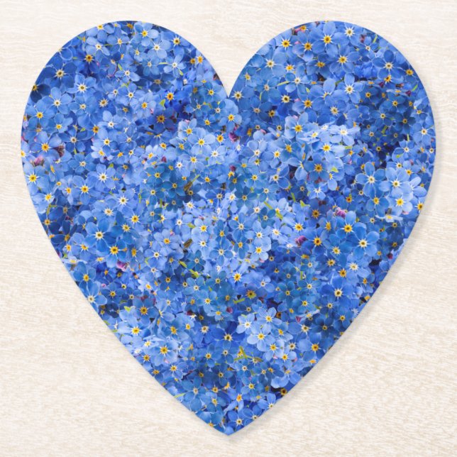 Forget Me Not Flower Pattern Paper Coaster (Front)