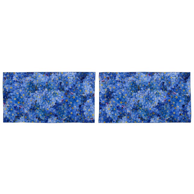 Forget Me Not Flower Pattern Pillowcase (Front-Set)