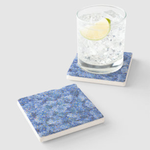 Forget Me Not Flower Pattern Stone Coaster