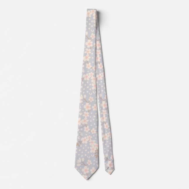 Forget-me-not flower Pattern Tie (Front)