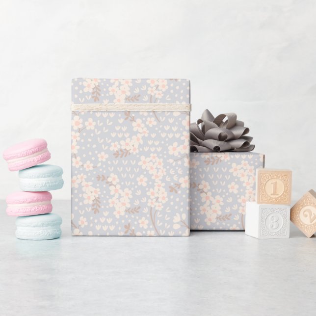 Forget-me-not flower Pattern Wrapping Paper (Baby Shower)