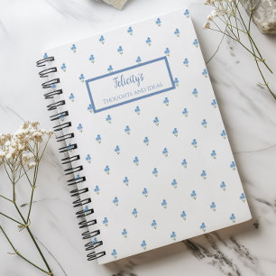 Forget Me Not Flower Personalised Journal Notebook