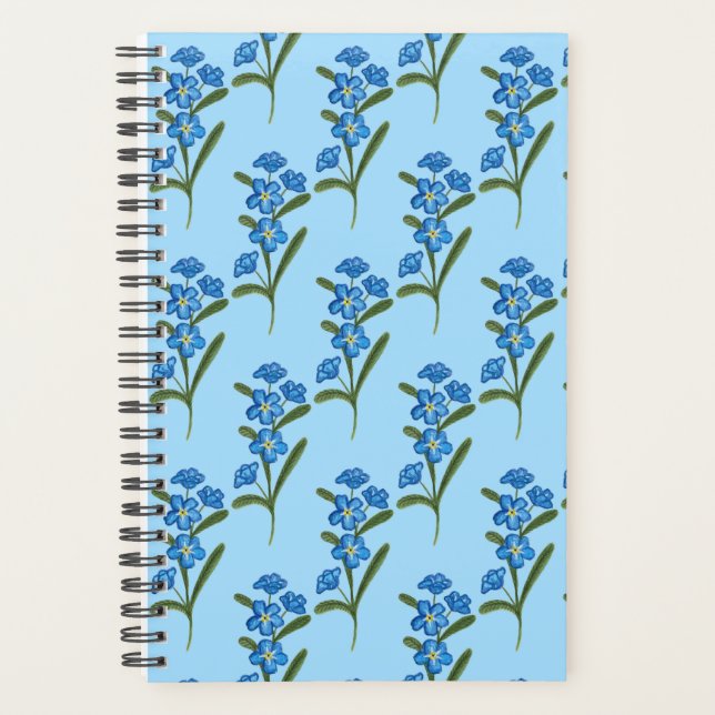 Forget Me Not Flower Planner - Blue Pattern (Front)