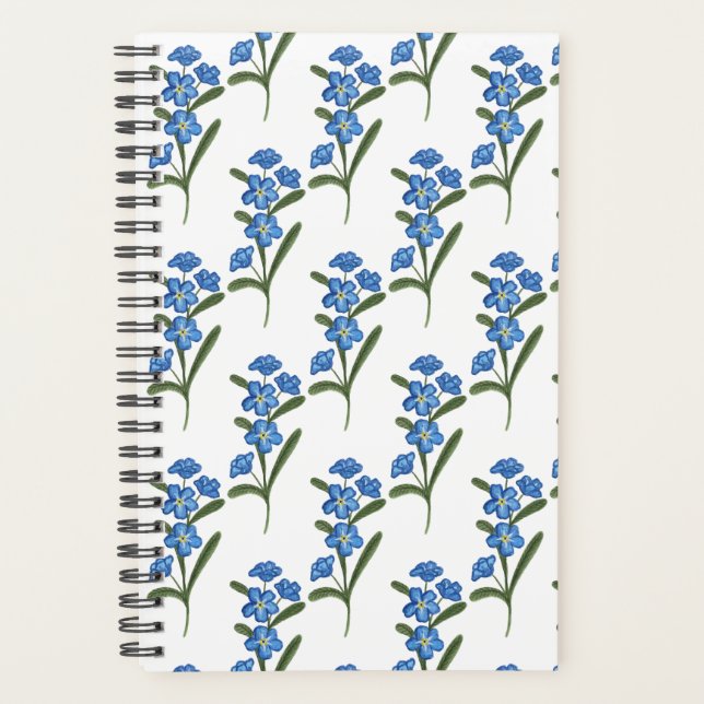 Forget Me Not Flower Planner - White Pattern (Front)