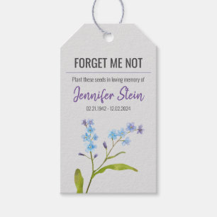 Forget me not flower seed packet funeral memorial gift tags