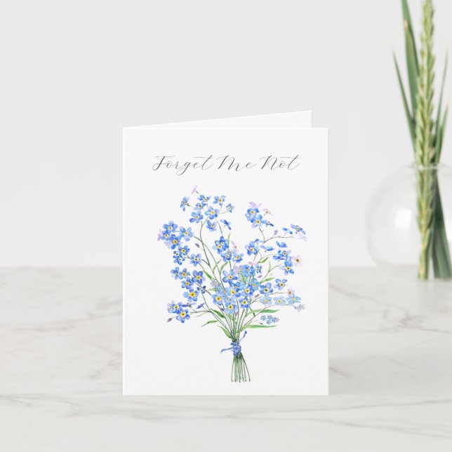 Forget me not flower Thinking Of You Sympathy Card (Front)