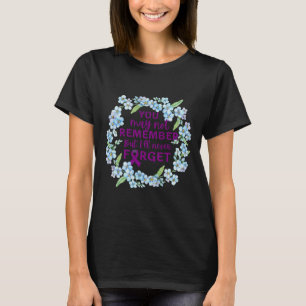 Forget-me-not Flower Wreath Heimer’s Awareness  T-Shirt