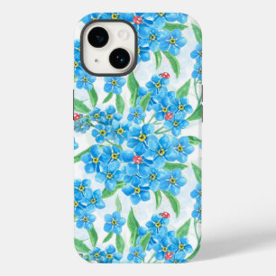 Forget me not flowers and ladybugs Case-Mate iPhone 14 case